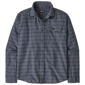 Patagonia Mens Plaid Fjord Tracks Sunken Blue Flannel Shirt Size‎ Medium NWT